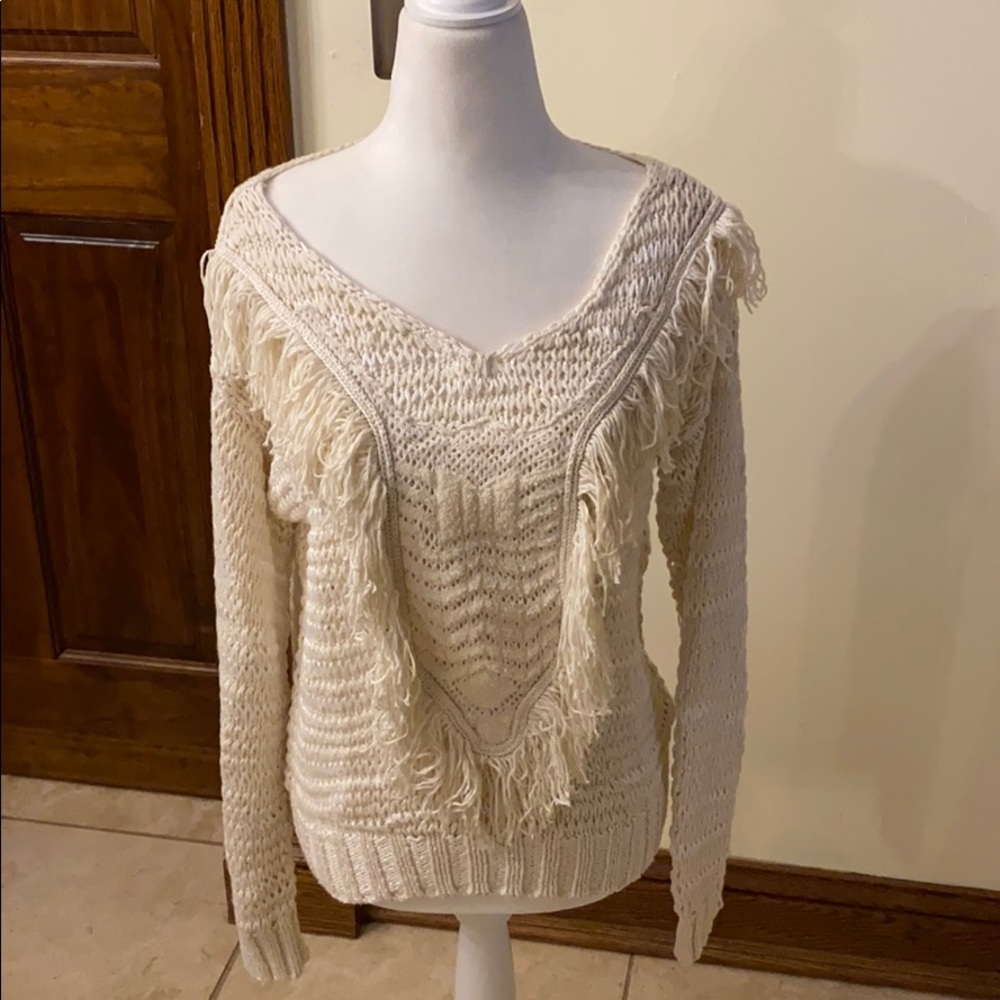 Fringe knit sweater